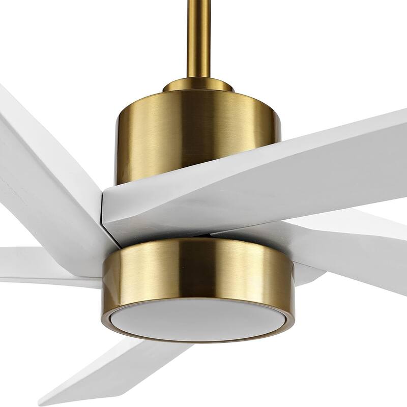 54" Gold Aero Blade Ceiling Fan with LED Light and Remote - 54"D x 54"W x 21"H