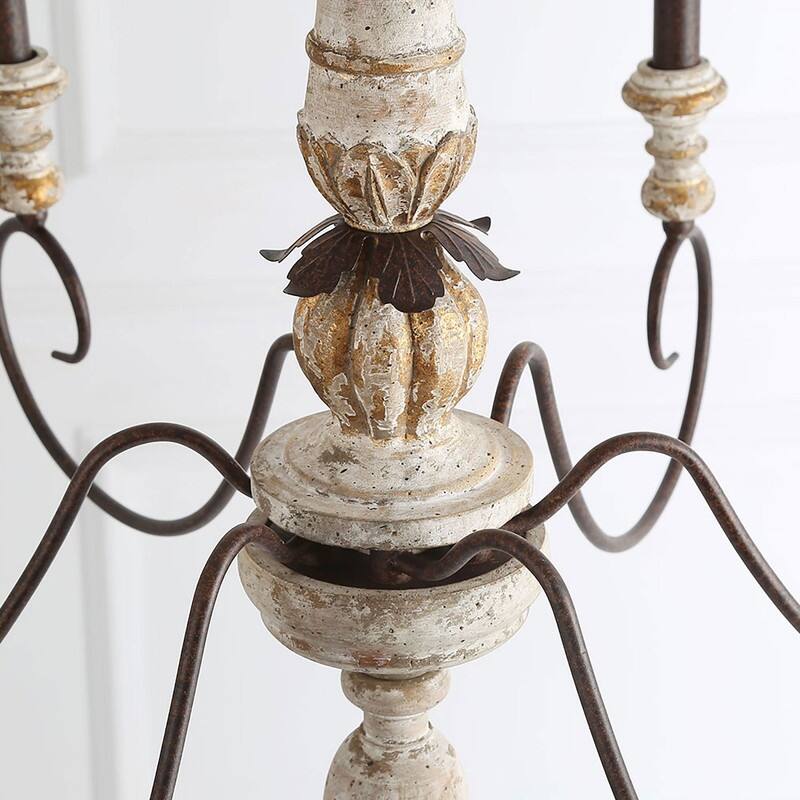 Farmhouse 6-Light Wood Chandelier French Country Light for Dining Room