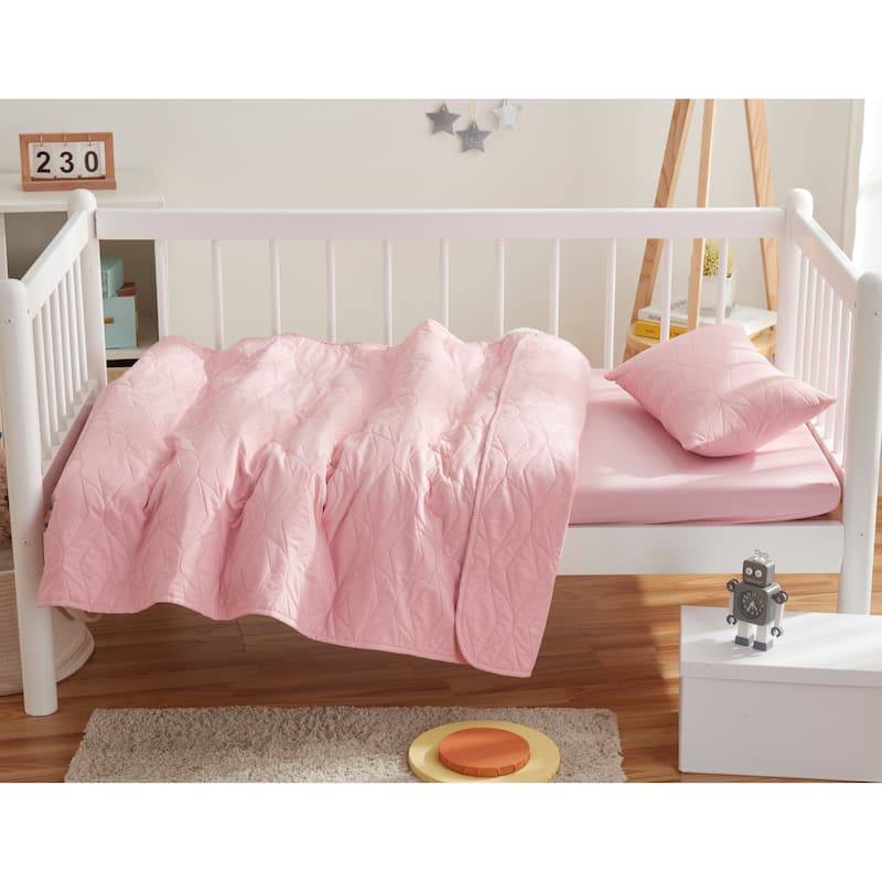 Clara Clark Ellipse Weave Toddler Bedding Set, 3PC Bedspread Set - All Season Quilted Comforter, Fitted Sheet, and Pillow Sham