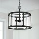 preview thumbnail 4 of 4, Brennen 3-light Black Iron Convertible Pendant/ Semi-Flush Mount