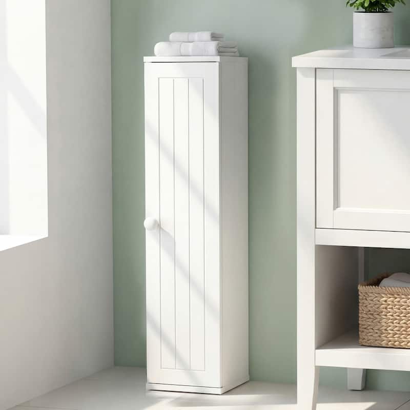 Gymax Small Bathroom Storage Cabinet Corner Floor Cabinet w/ Door & - See Details