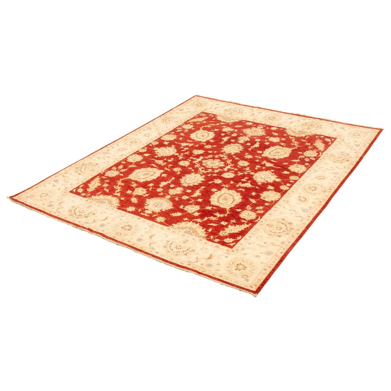 ECARPETGALLERY Handknotted Chobi Finest Dark Red Wool Rug 7'9 x 9'7