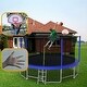 preview thumbnail 5 of 14, 15ft Round Outdoor Trampoline with Safety Enclosure Net