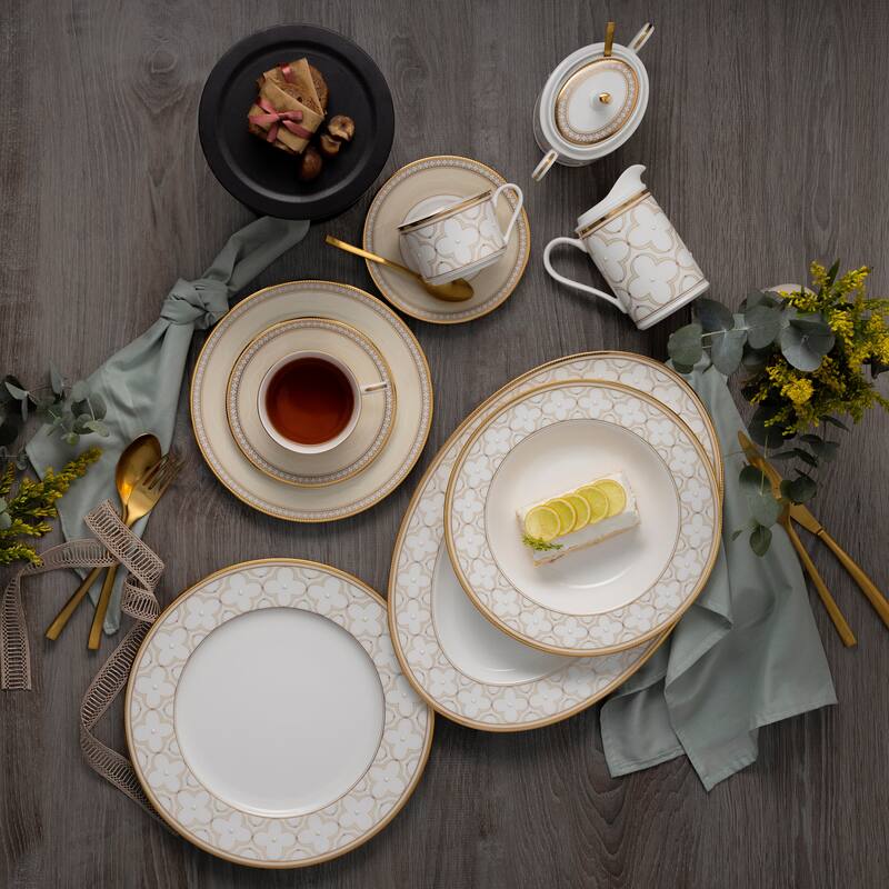 Noritake Trefolio Gold Set Of 4 Teacups, 7-1/2 oz.