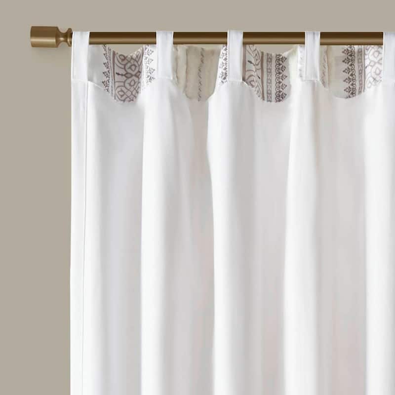 Poly Printed Curtain Panel with Tufted Stripe