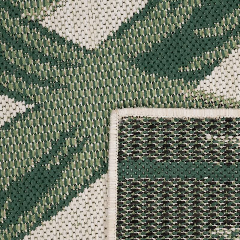 Tropical Outdoor Rug Palm Tree & Jungle Design Flatweave On Sale