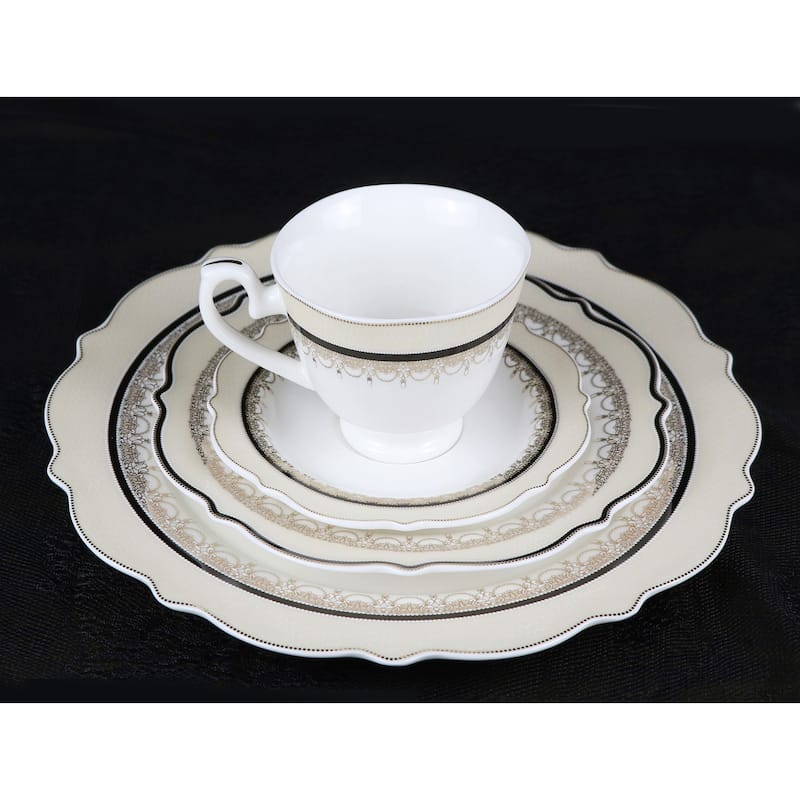 Lorren Home Trends 57 Piece Bone China Dalilah Service for 8