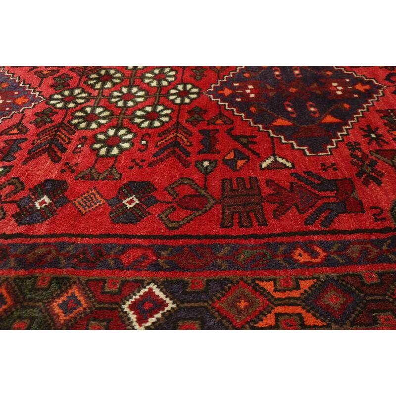 ECARPETGALLERY Hand-knotted Andelz Red Wool Rug - 3'7 x 5'0