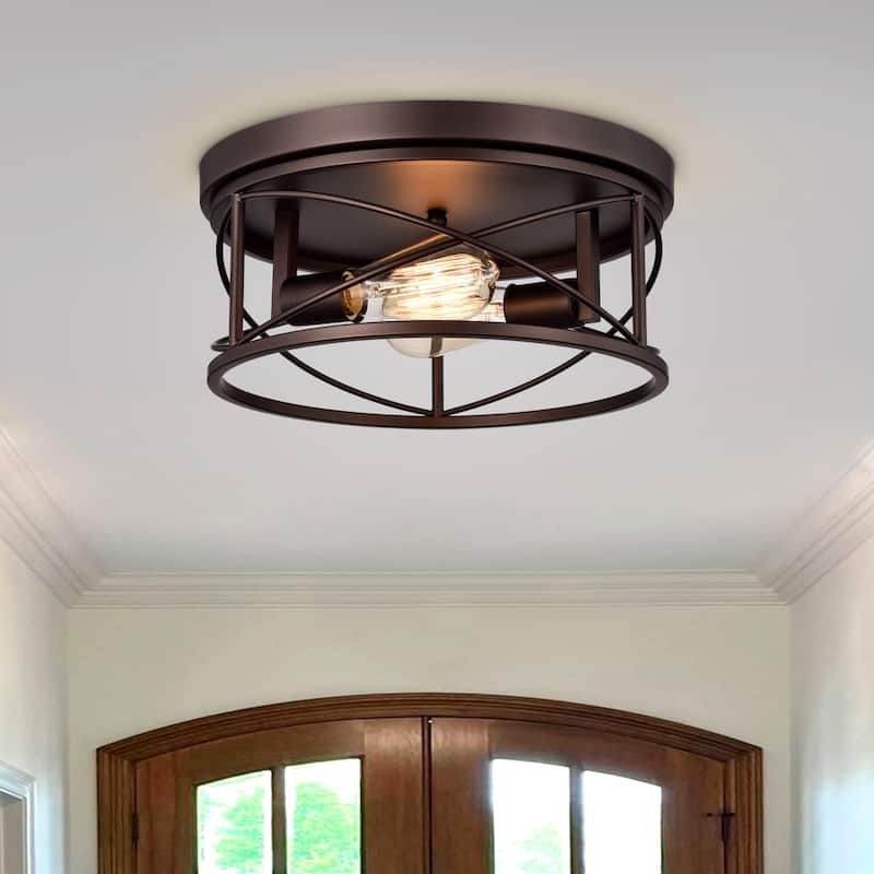 2-light Oil Rubbed Bronze Flush Mount