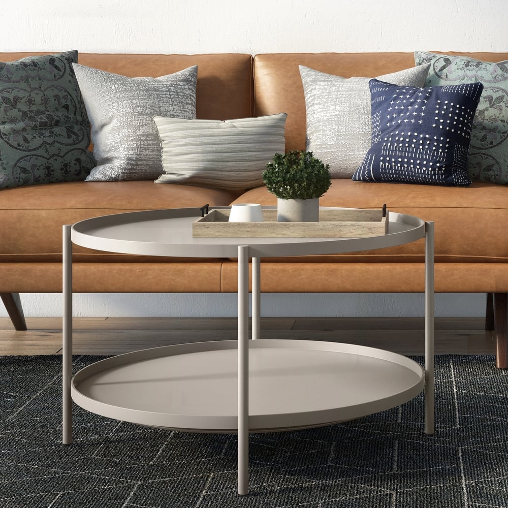 WYNDENHALL Lipton Industrial 32 inch Wide Metal Coffee Table - 31.5 "w x 31.5" d x 18.5" h