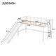 preview thumbnail 3 of 22, Twin Size Low Loft Bed with Ladder and Removable Slide, Space-Saving Design, White