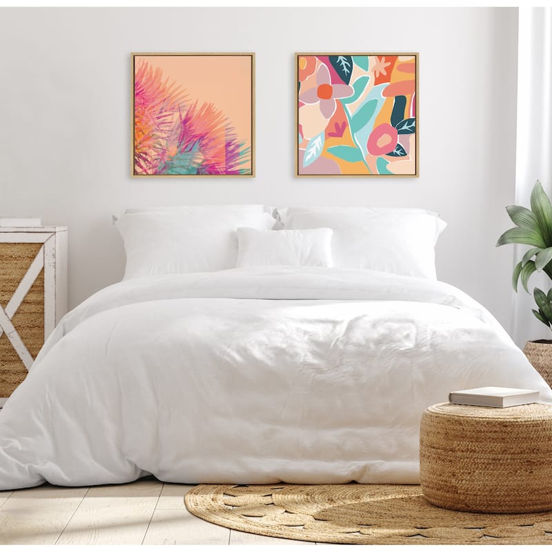 Kate and Laurel Sylvie Sun Burn 2 Framed Canvas by Alicia Bock