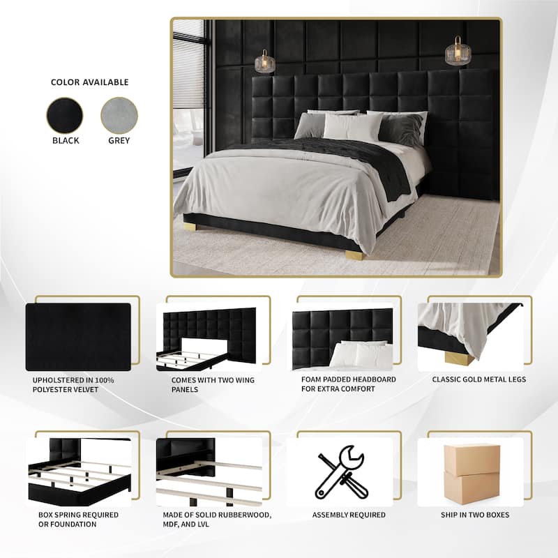 CraftPorch Mid-Century Modern Wall Panel Bed