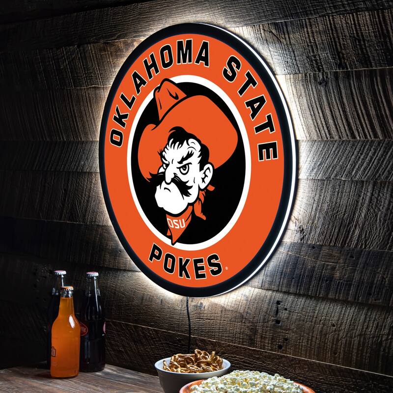Oklahoma State University LED Lighted Sign - Clear