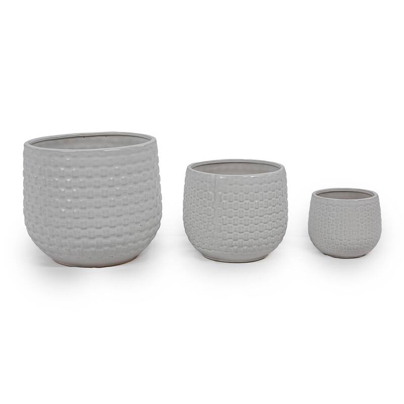 Modern Ceramic Flowerpot (Set of 3)