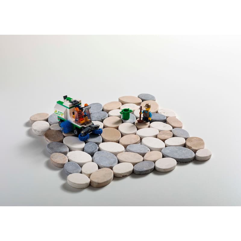 Cruz Bay Studio XC3R Coin Marble - 11" x 11" Pebble and Rock Floor and
