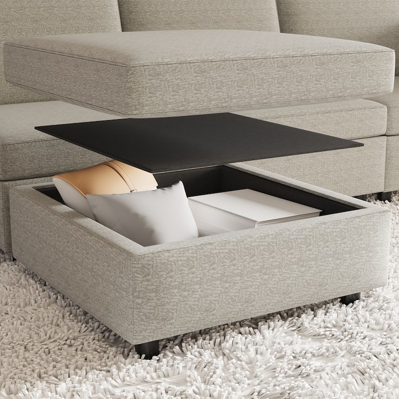 98.5'' Customizable 4 Seater Modular Sectional Sofa with Storage, Comfortable Cushions and Space-Saving Design