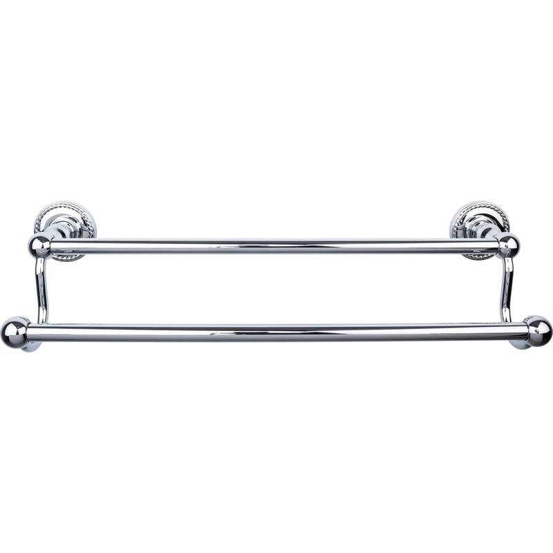 Top Knobs Edwardian Bath 18 Inch Double Towel Bar Rope Backplate - Polished Chrome