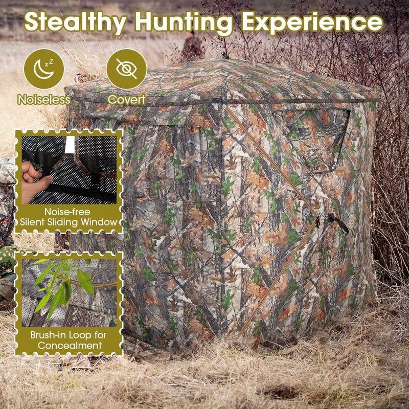 Costway Hunting Blind Portable Pop Up Ground Tent 2-3 Person with - See Details