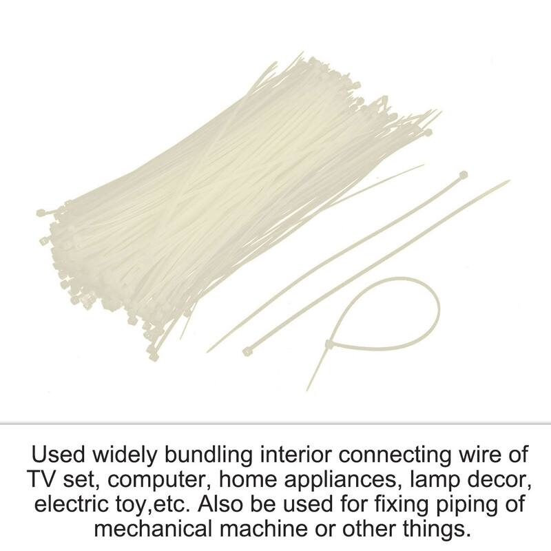 200x2mm Nylon Cable Wire Zip Trim Wrap Cord Strap Loop Tie 500Pcs - Beige