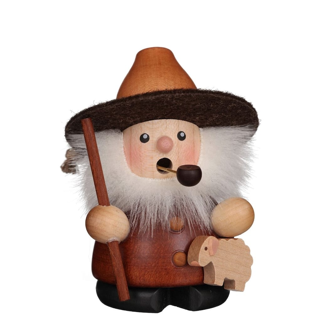 4" Beige and Brown Christmas "Little Shepherd With Staff and Sheep" Incense Burner