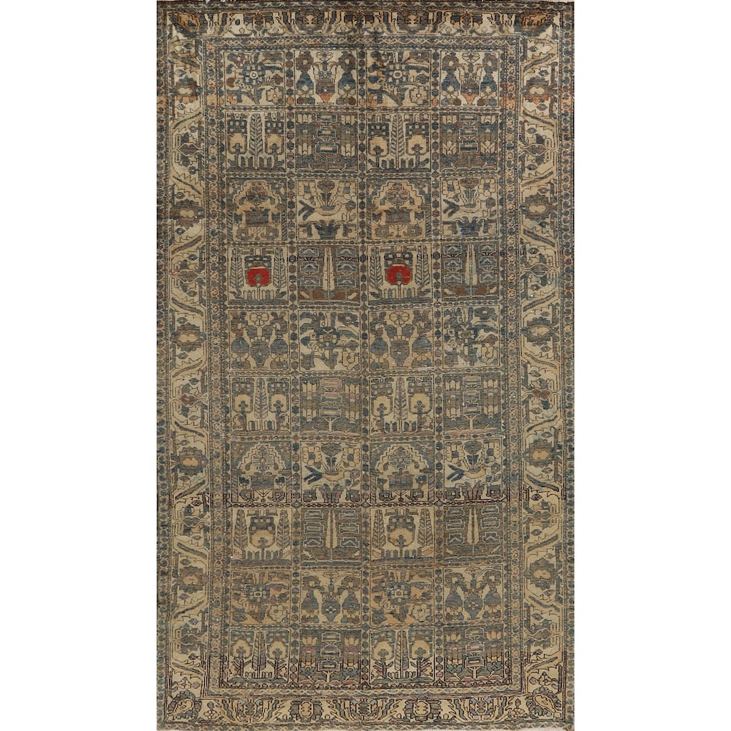 Distressed Bakhtiari Persian Vintage Rug Hand-Knotted Wool Carpet - 5'4"x 10'1"