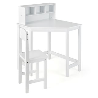 Kids Corner Desk & Chair Set Wooden Study Writing Workstation