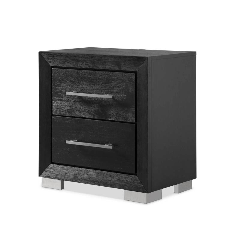 Furniture of America Alaric Modern Black Solid Wood 6-Piece Bedroom Set