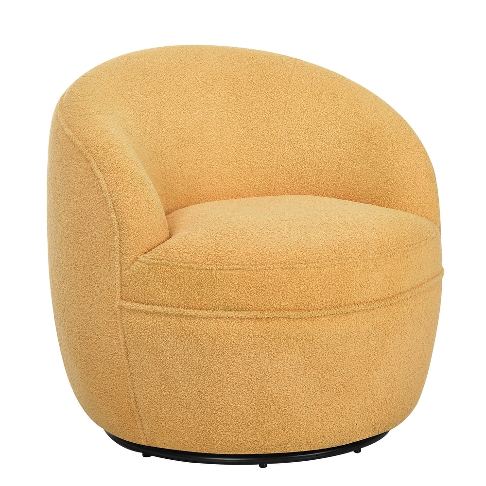 Swivel Single Lounge Sofa Plush Barrel Chair with Thick Foam Padding, Round Armchair Accent Chair Club Chair