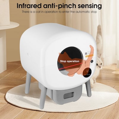 Large Capacity Self-Cleaning Cat Box Litter With Infrared Ambient Light