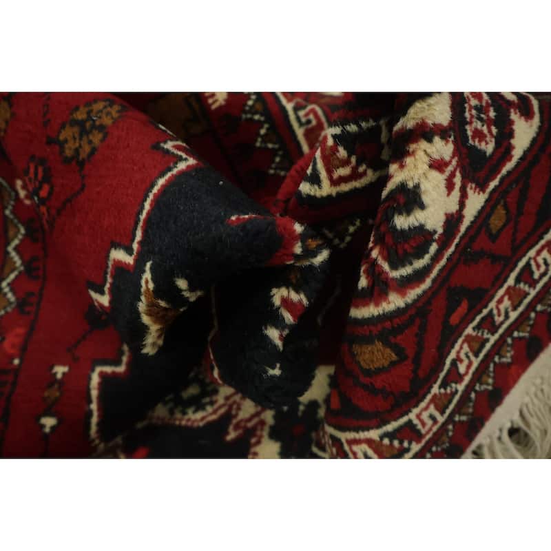 Hand Knotted Oriental 100% Wool Carpet Traditional Tribal Red Balouch Area Rug - 11' 3'' X 8' 6''