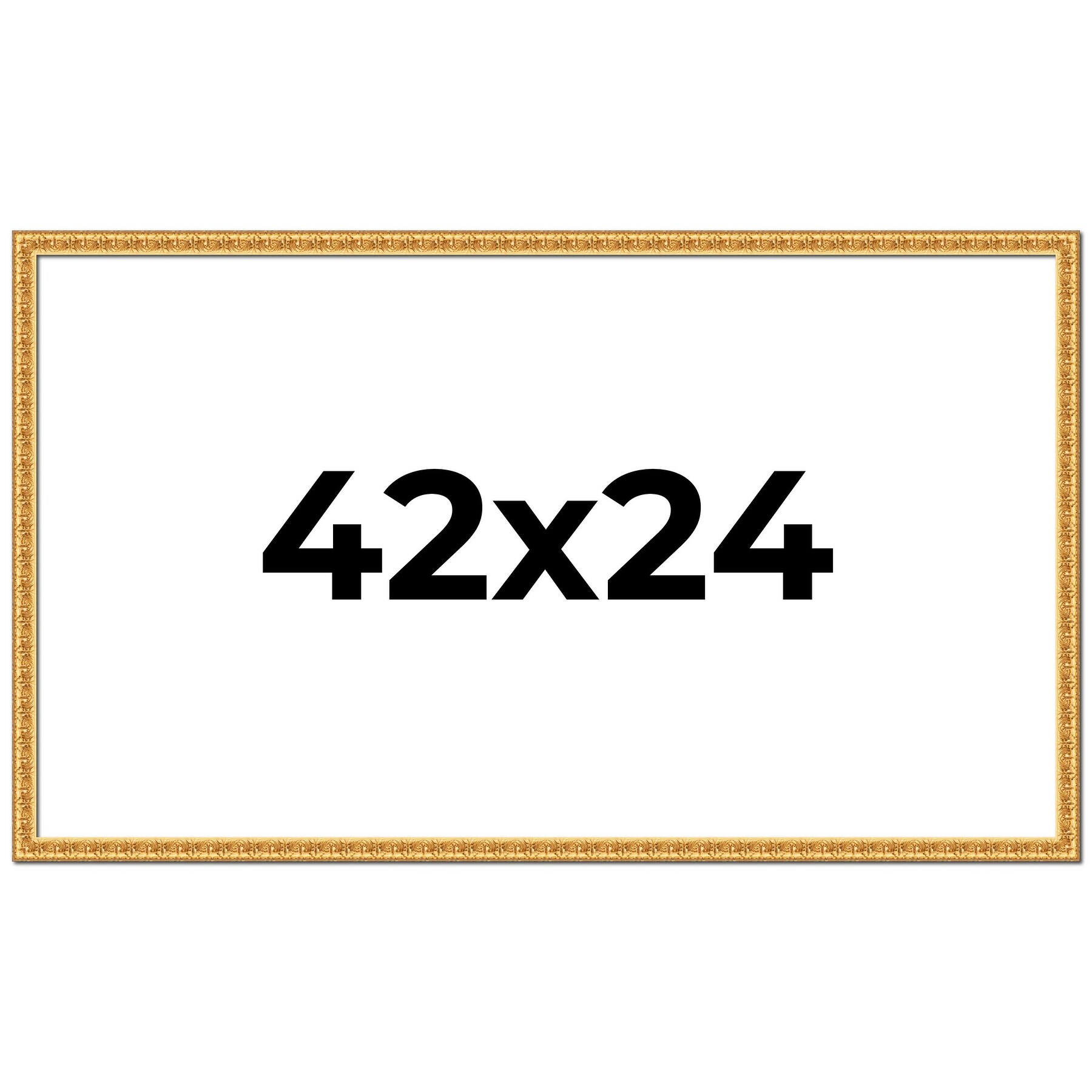 42x24 Frame Gold Real Wood Picture Frame Width 1 inches | Interior