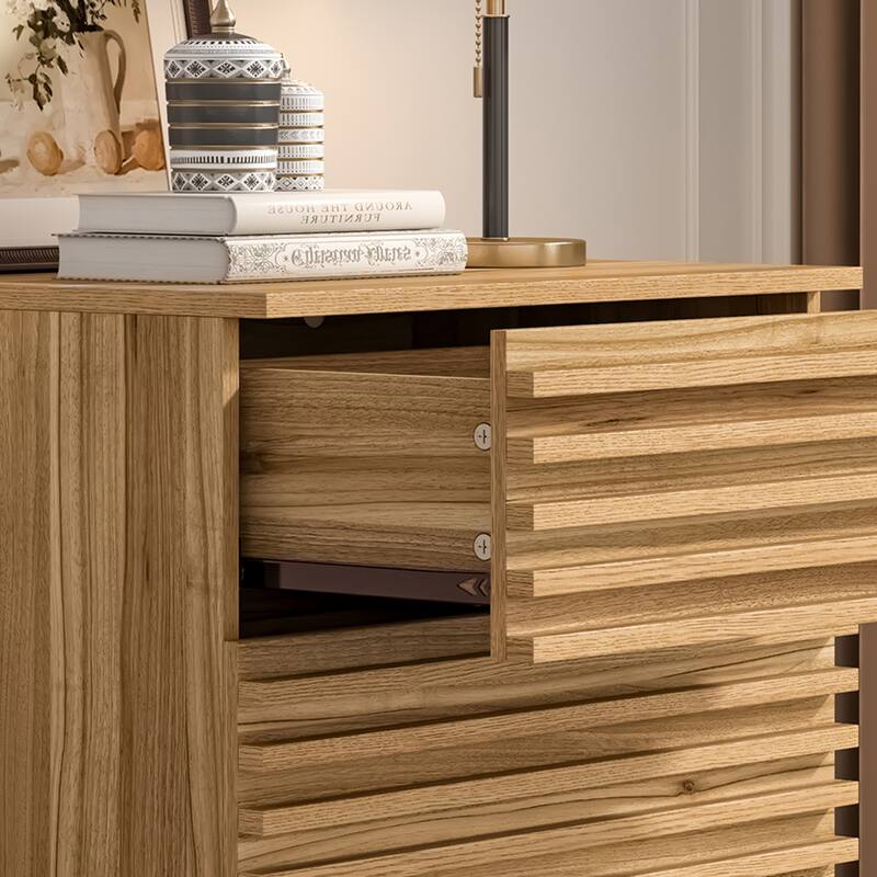 Fluted 4 Drawer Dresser 36" Tall Modern Chest of Drawers