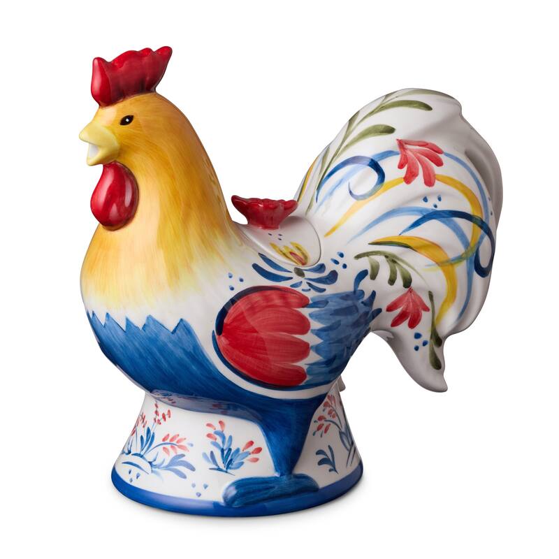 Certified International French Rooster 24 oz. 3-D Teapot - 8.75"L x 4.50"W x 8.25"H