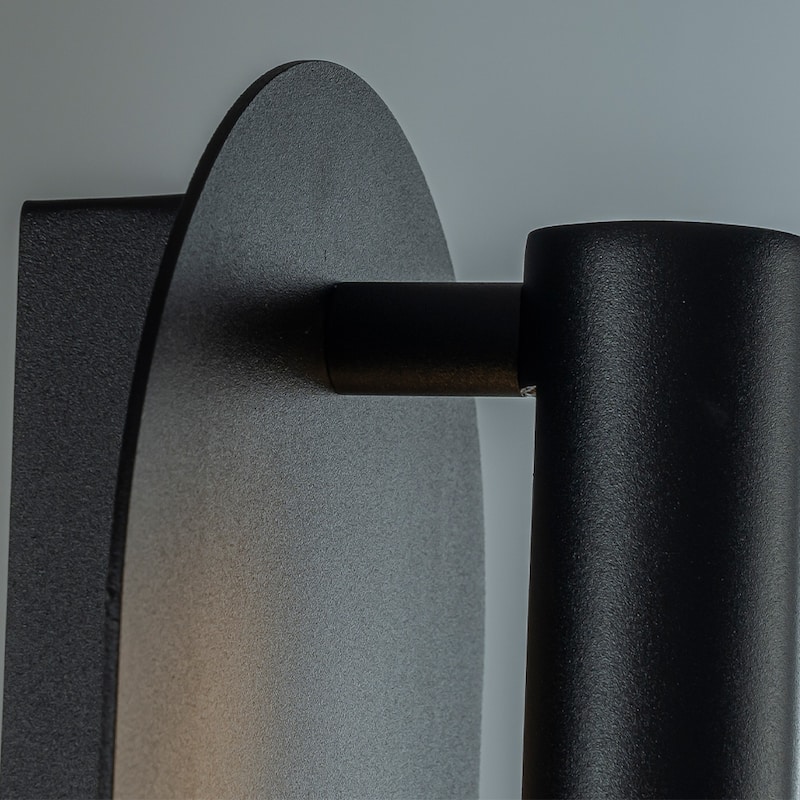 Oval Matte Black Wall Sconce with Acrylic Shade Modern Dusk to Dawn Outdoor Wall Light Waterproof Exterior Light Fixture(2 Pack)