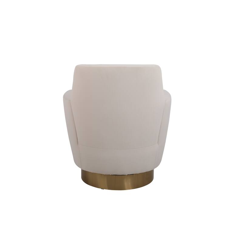 Velvet Swivel Barrel Chair with Gold Base & High-Density Foam