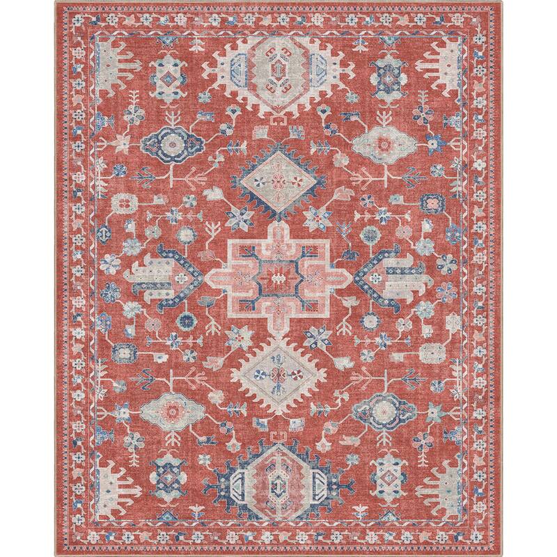 Well Woven Apollo Serapi Delhi Floral Medallion Low Pile Easy Care Rug