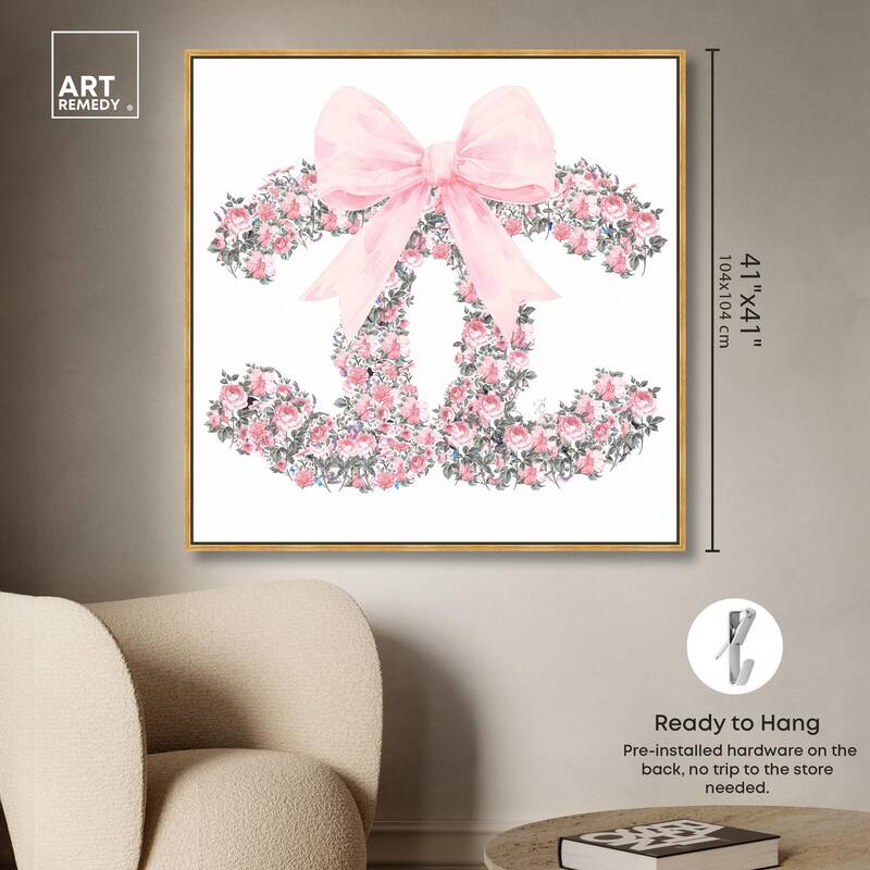 Makes Me Wonder Pink Bow Canvas by Art Remedy
