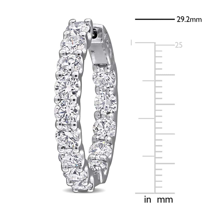 7ct TW Lab-Grown Diamond Inside Outside Hoop Earrings in 14k White Gold