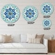 preview thumbnail 4 of 6, Designart 'Gorgeous Blue Morroccan tile' Oversized Contemporary Wall CLock