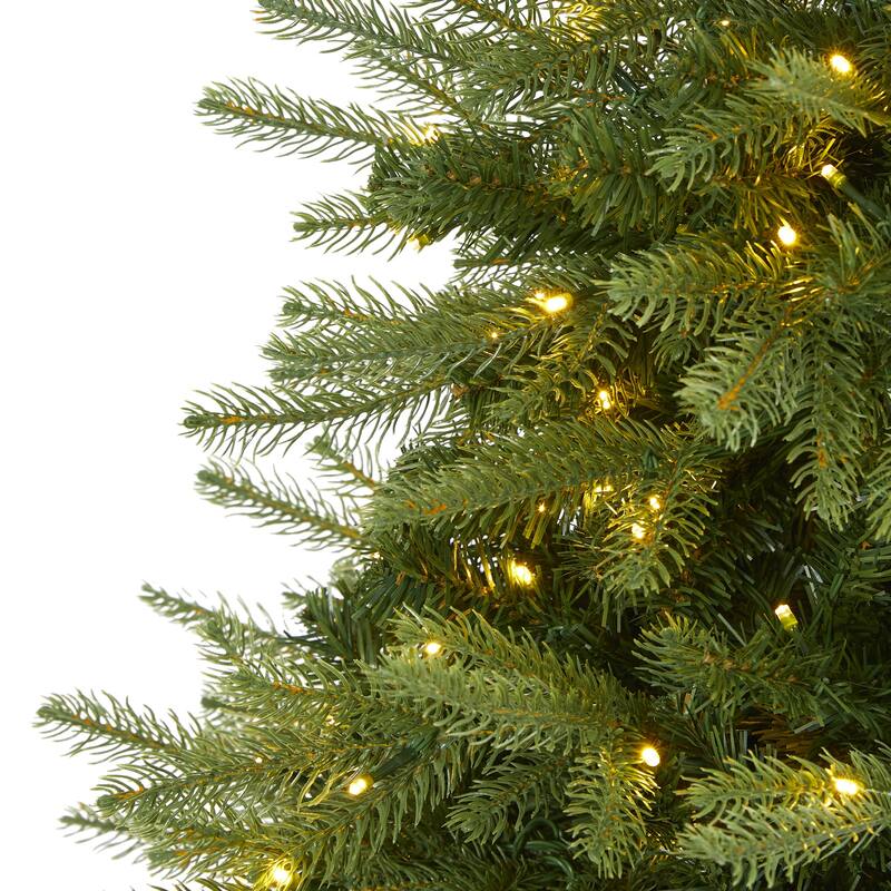 5ft. Fir Look Artificial Christmas Tree with 350 Clear LED Lights and 1054 Branches - Lush Festive X-Mas Display