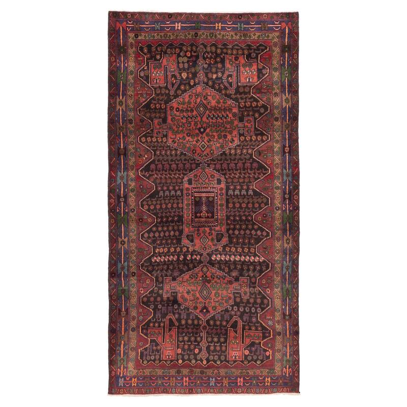ECARPETGALLERY Hand-knotted Konya Anatolian Black Wool Rug - 4'11 x 10'0