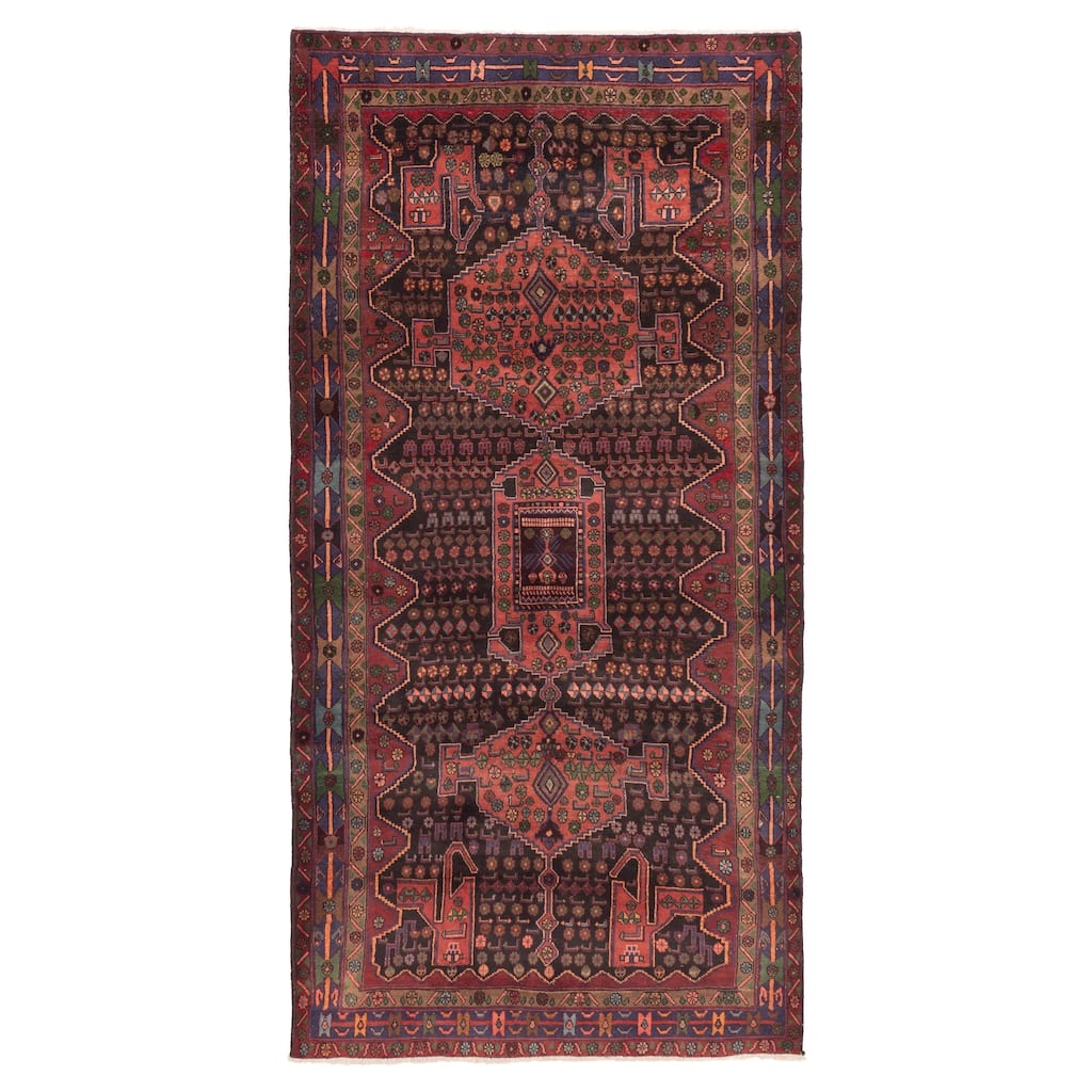ECARPETGALLERY Hand-knotted Konya Anatolian Black Wool Rug - 4'11 x 10'0