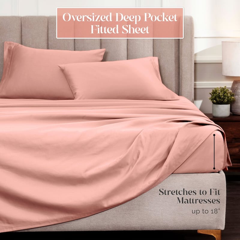 Blue Nile Mills 1500 Thread Count Egyptian Cotton Deep Pocket Solid Sheet Set