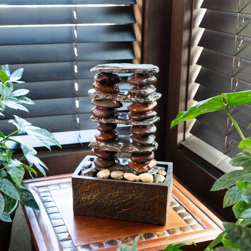 Eternity Tabletop Stacked Rocks Fountain
