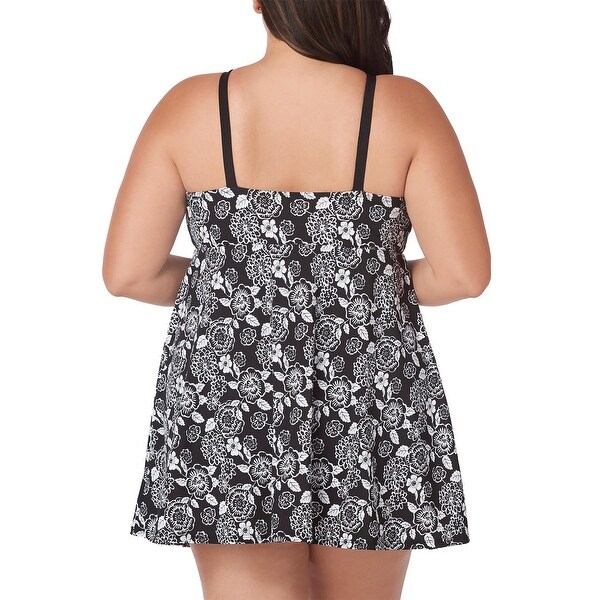 high neck swimdress plus size