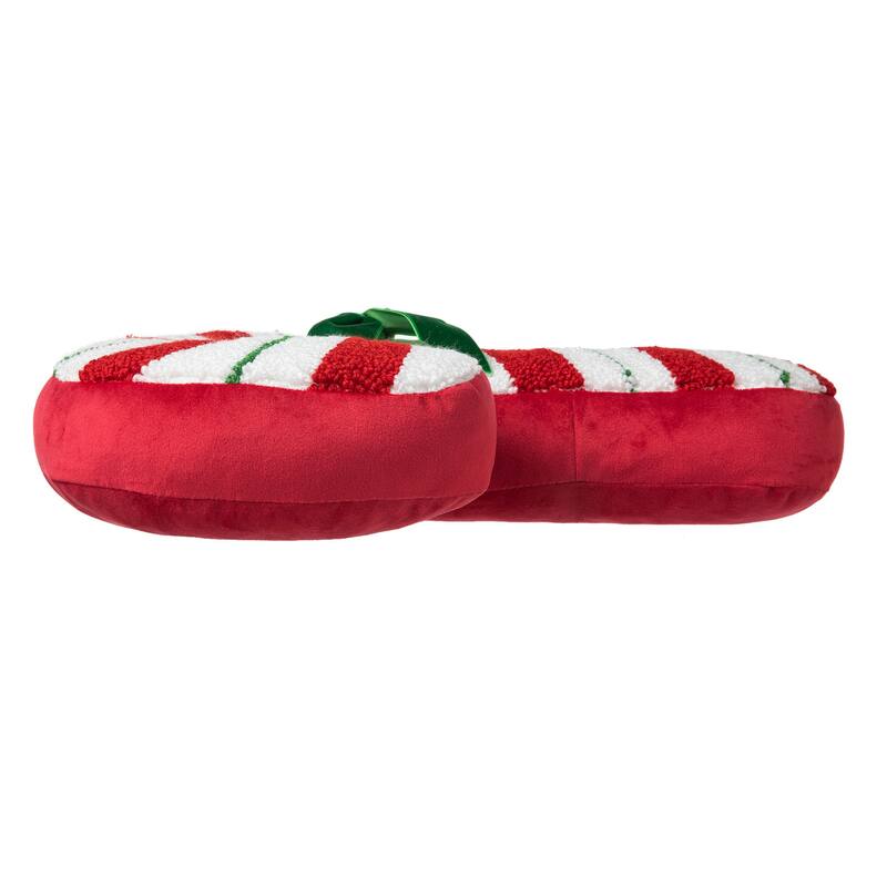 Glitzhome 15.75"H Hooked Candy Cane Shaped Pillow Christmas Ornaments