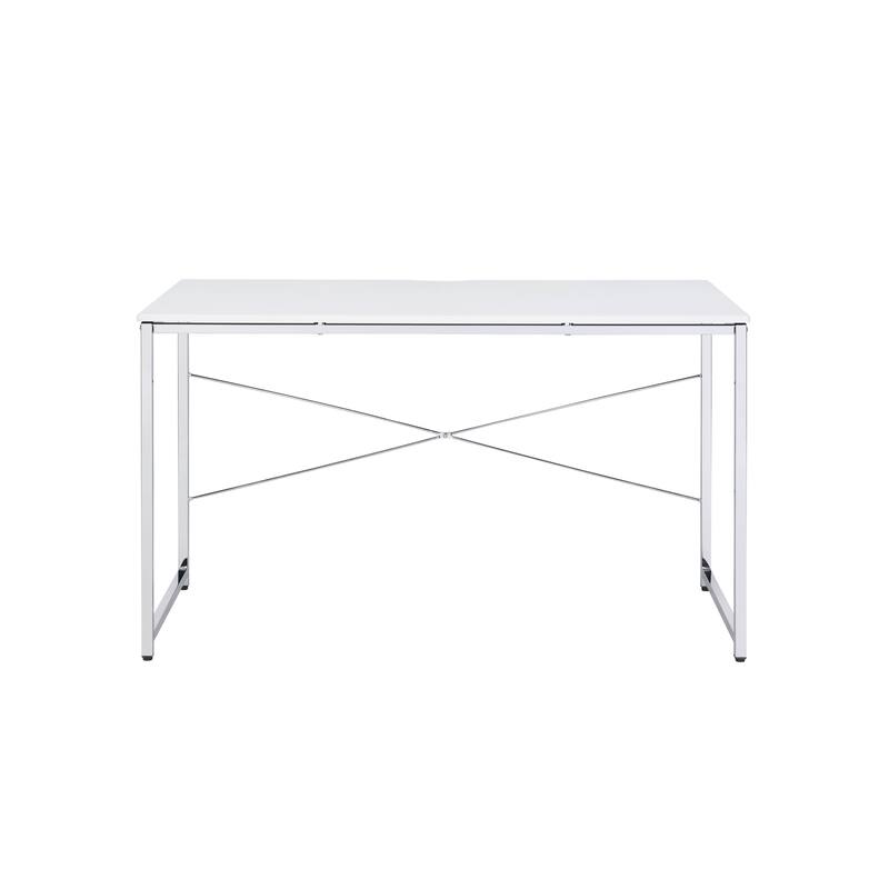 Tennos White & Chrome Finish Writing Desk - White