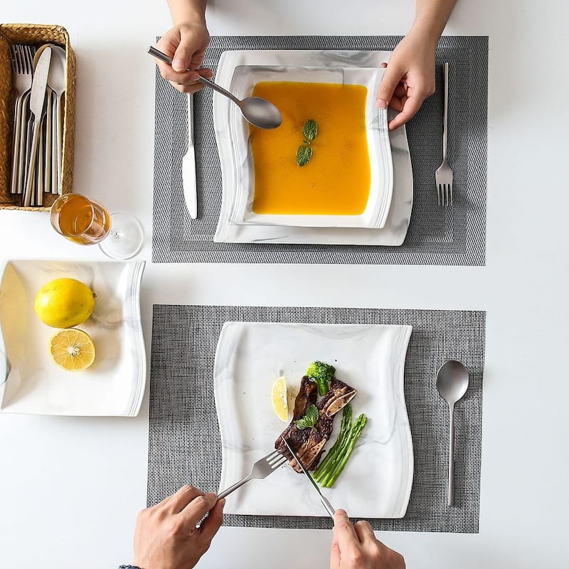 MALACASA Flora 12-Piece Porcelain Dinner Set (Service for 6)