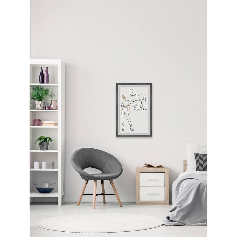 Be Yourself Babe III Framed Wall Art, Elegant Home Touch - Sophisticated Artwork for Refined Décor